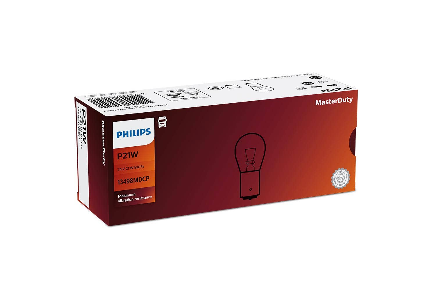 Philips pære P21W MasterDuty 10 pakning 1 Philips pære P21W MasterDuty 10 pakning