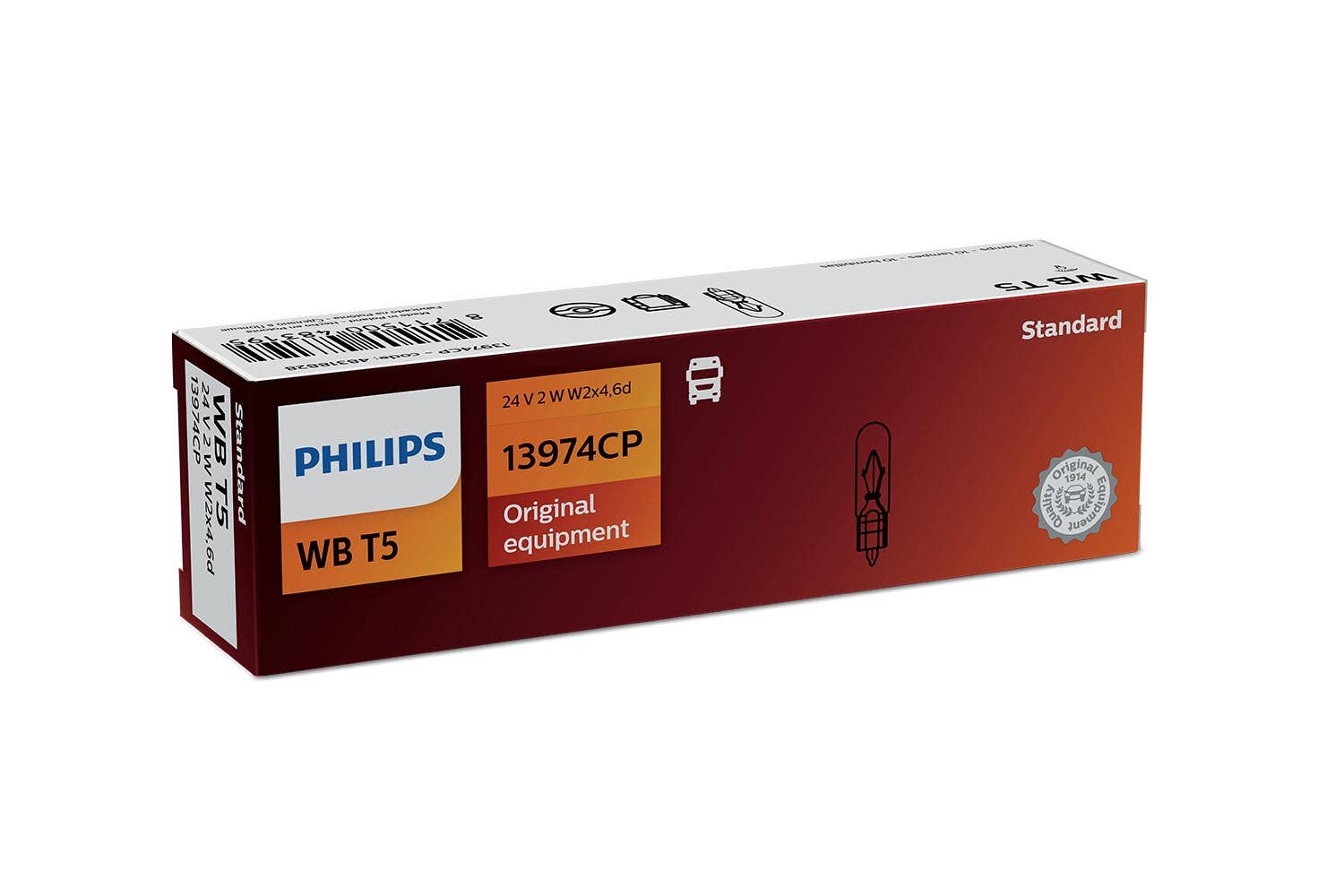 Philips Halogenpære WB T5 med wedgesokkel 1 Philips Halogenpære WB T5 med wedgesokkel