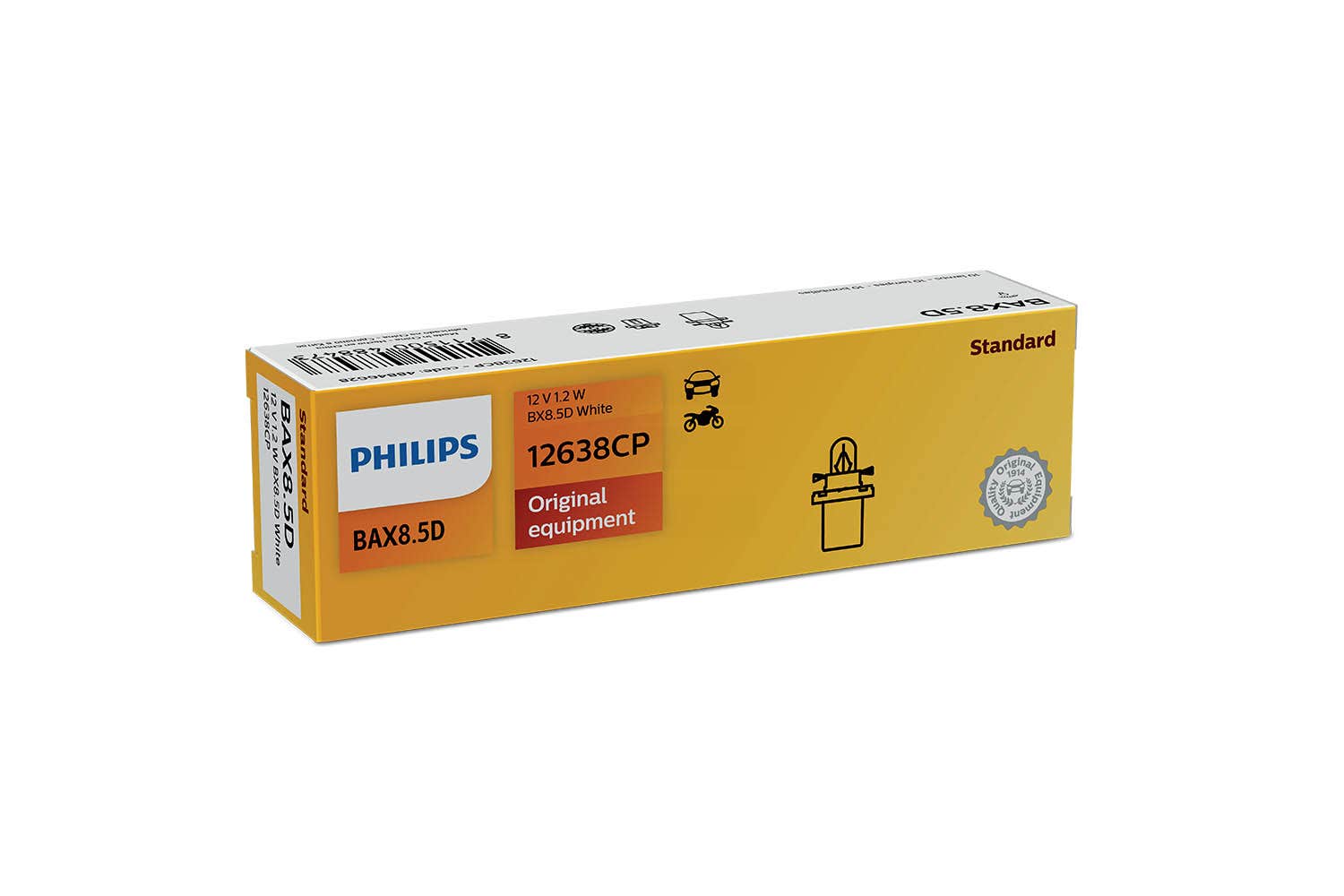 Philips BX8,5D White Bax 10 pakning 1 Philips BX8,5D White Bax 10 pakning