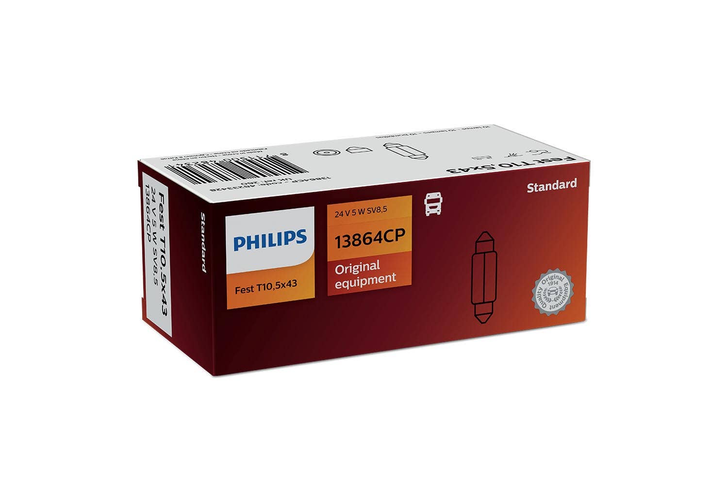 Philips pære T10,5x43 5W Festoon 10 pakning