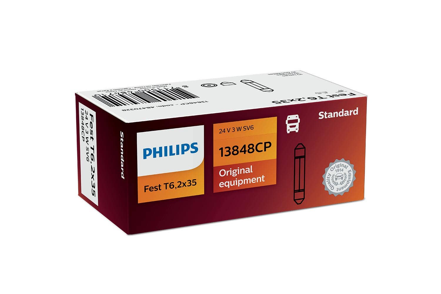 Philips pære T6,2x35 Festoon 10 pakning 1 Philips pære T6,2x35 Festoon 10 pakning