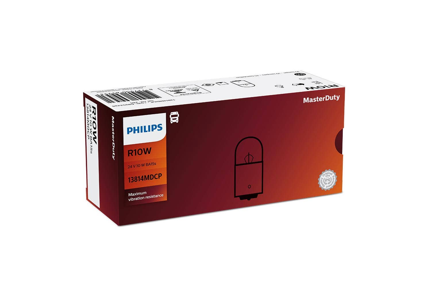 Philips R10W MasterDuty Parkeringslyspære bak 10 pakning 1 Philips R10W MasterDuty Parkeringslyspære bak 10 pakning