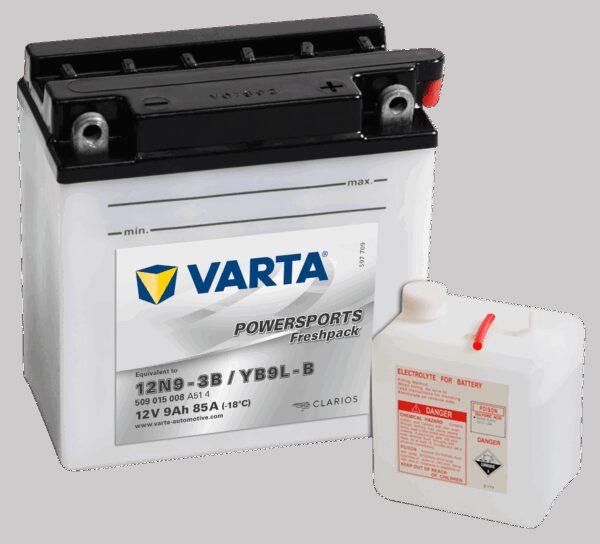 VARTA MC Batteri 12V 9AH 85CCA (136x76x140mm) +høyre YB9L-B