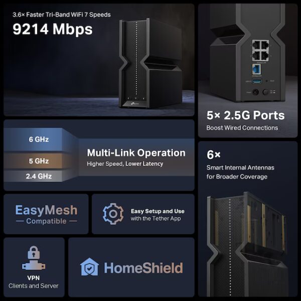 TP-Link Archer BE550 Wi-Fi 7 Router - Bilde 9