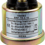 Wema 10 bar oljetrykksgiver med alarm- og jordtilkobling