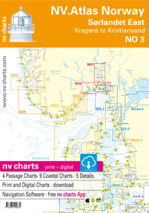 Kart kombi Atlas No 3 - Kristiansand til Kragerø
