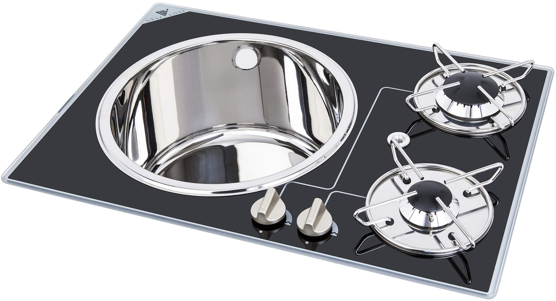 Glass Hob 2 Sink gasskoketopp m/vask 1 Glass Hob 2 Sink gasskoketopp m/vask