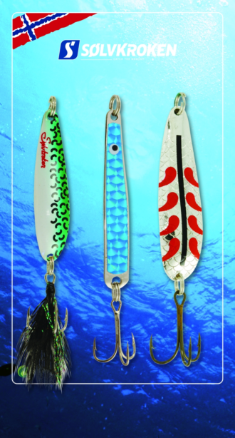 Sølvkroken sluksett Sjøørret - 3pk - 12gr, 16gr