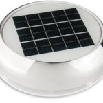 Ventilator, Solcelle m/batteri, syrefast, 3"