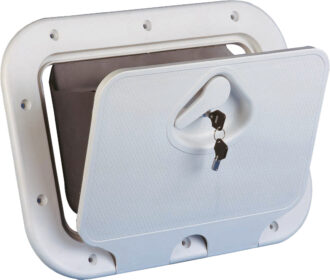 Hanskerom 375 x 275 mm, m/lås, hvit