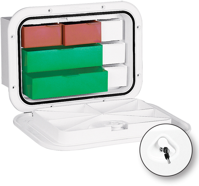 Oppbevaringsboks m/skuffer 1 Oppbevaringsboks m/skuffer