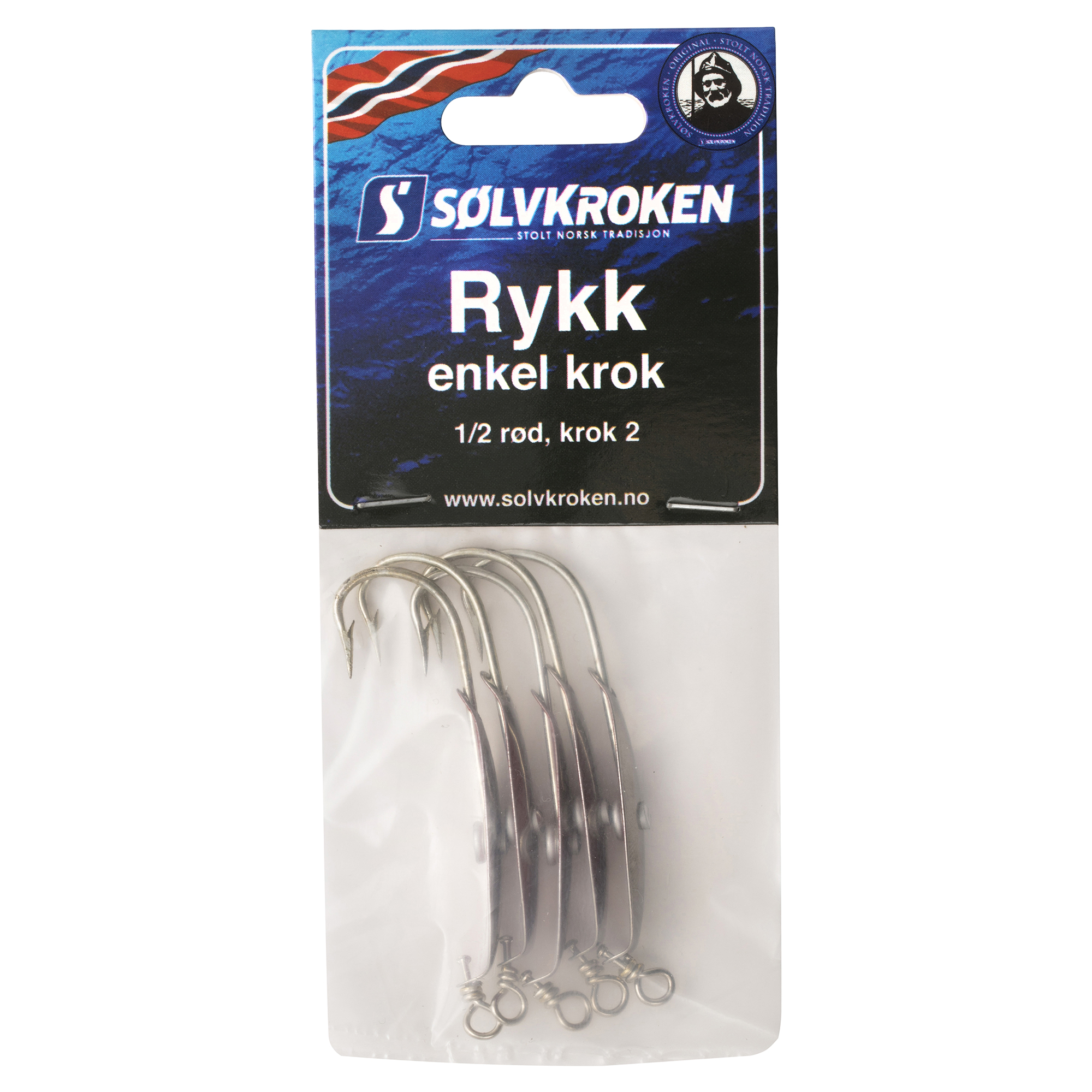Sølvkroken Rykk - Sølv / Rød - Enkel krok 1 Sølvkroken Rykk - Sølv / Rød - Enkel krok