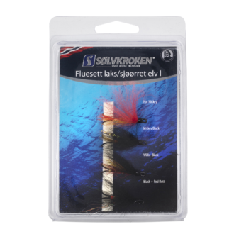 Sølvkroken Laks/Sjøørret I - 4pk - Fluesett