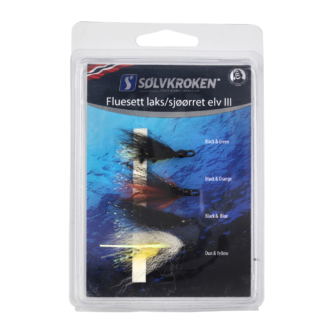 Sølvkroken Laks/Sjøørret III - 4pk - Fluesett