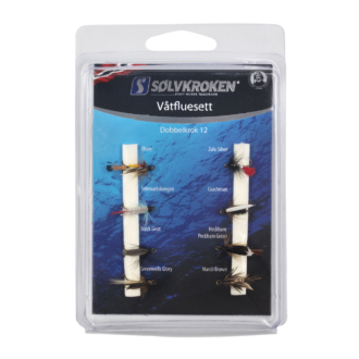 Forside 15 Sølvkroken Våtfluesett DK12 - 8pk - Fluesett