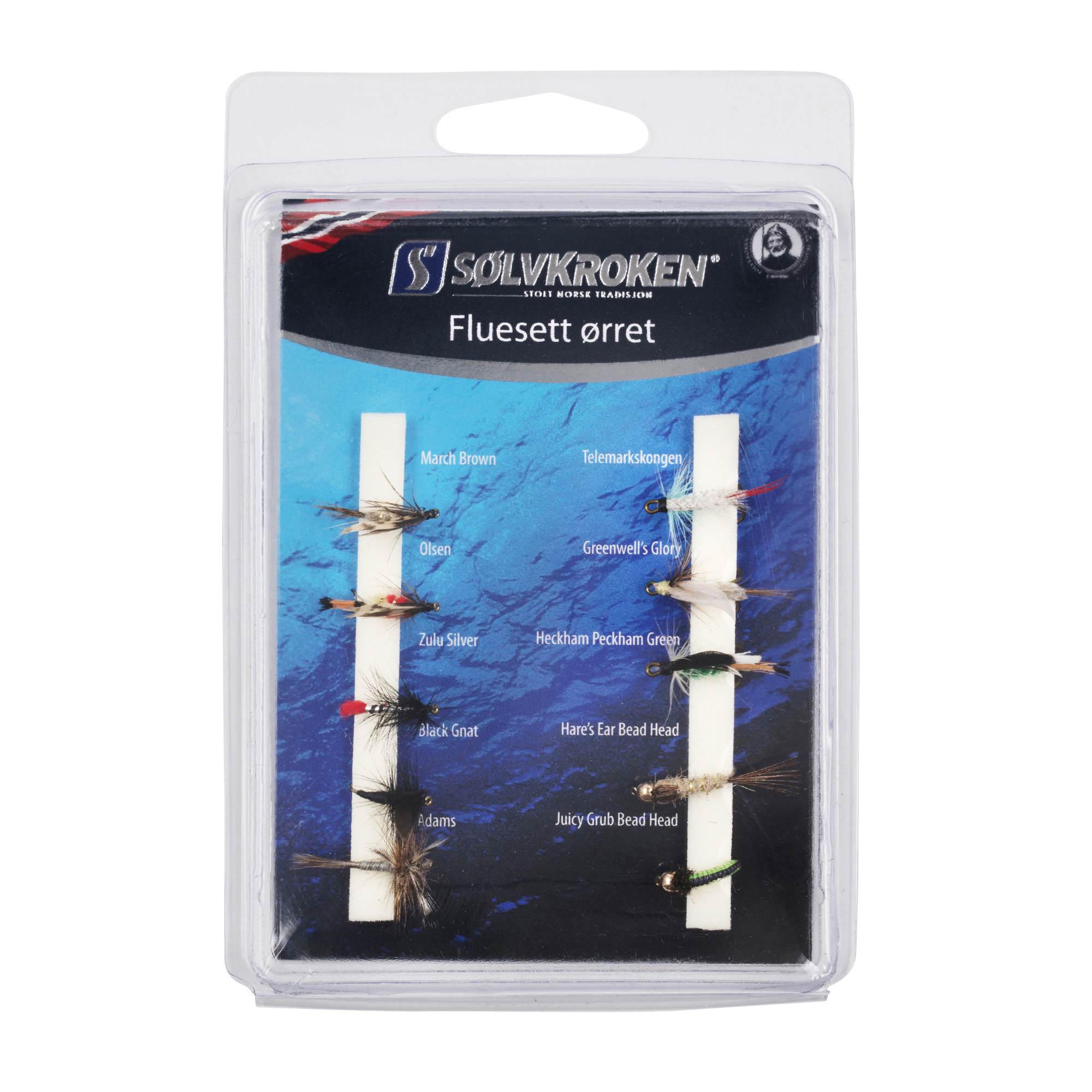 Sølvkroken Ørretassortement - 10pk - Fluesett