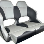 Båtstol H99 dusty grey / sort dobbel flip up