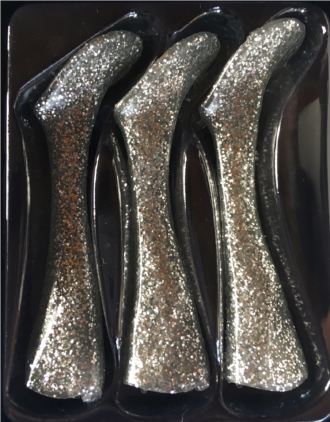 Headbanger Shad 22 Rep. tails, 3 pcs - Silver glitter