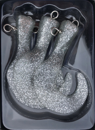 Headbanger Tail Rep. tails, 3 pcs - Silver Glitter