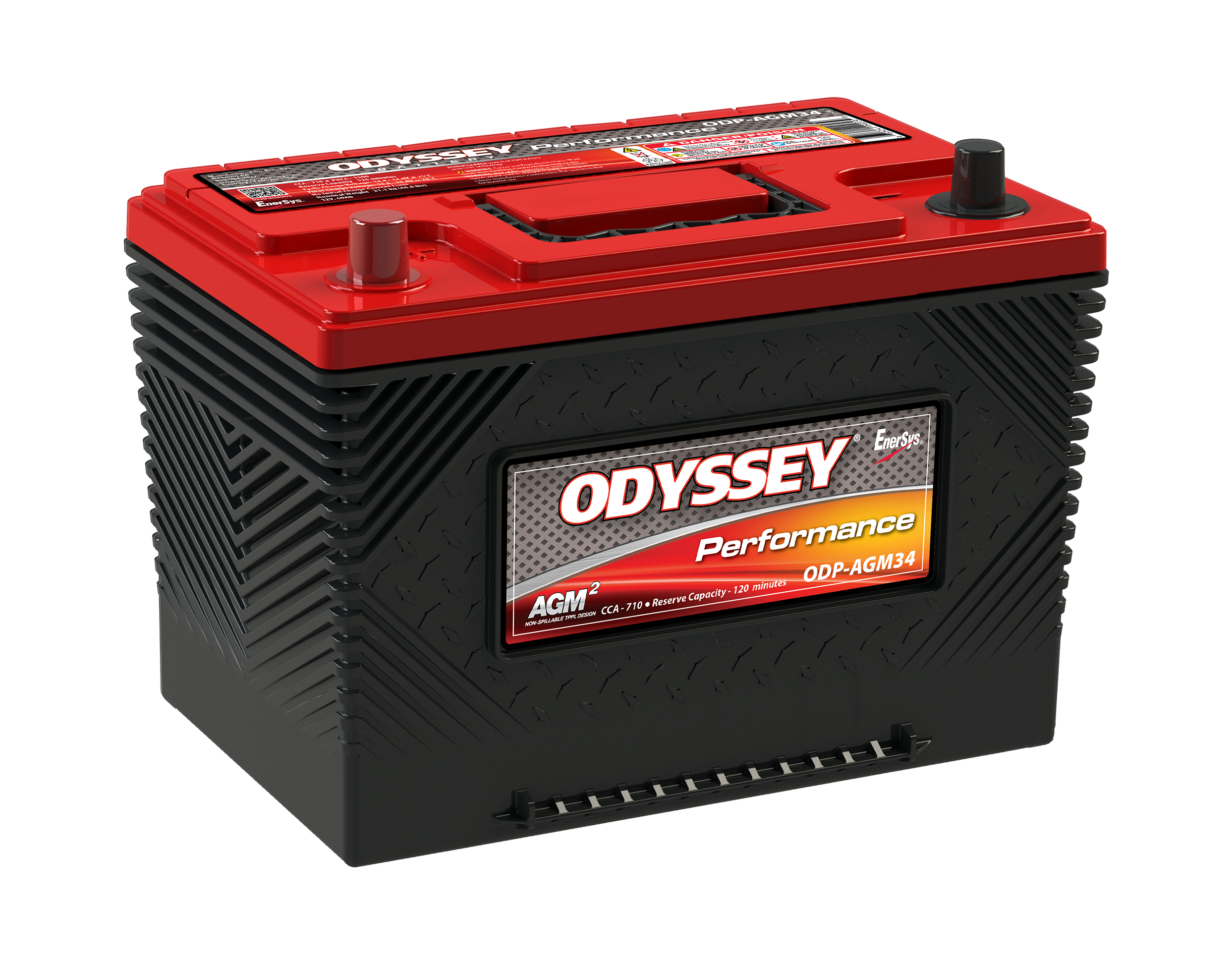 ODYSSEY ODP-AGM34 AGM Batteri 12V 61AH 792CCA (275x172x199mm) +venstre 1 ODYSSEY ODP-AGM34 AGM Batteri 12V 61AH 792CCA (275x172x199mm) +venstre