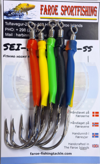 Faroe Sportfish Gummimakk m/plate - 5pk - Ass. - Seirykk