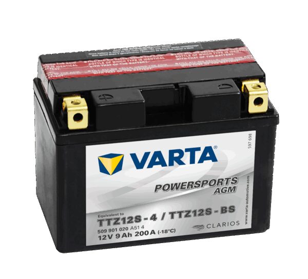 VARTA AGM MC Batteri 12V 9AH 200CCA (150x87x110mm) +venstre TTZ12S-BS