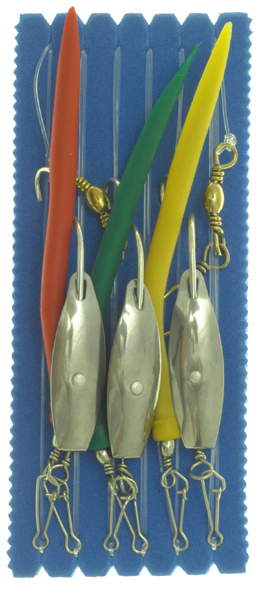 Sølvkroken Kroksett Storharpe - 3 stk Makk - 3 Stk Rykk - 4/0