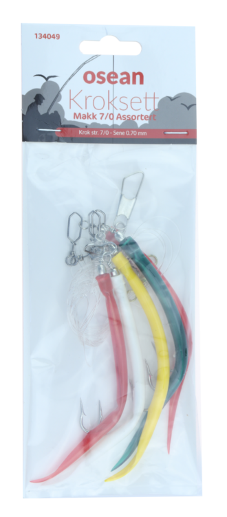 Osean Makk Assortert - Kroksett - 5 stk Makk - 7/0