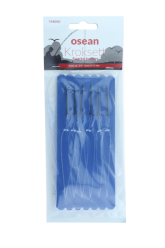 Osean Sorte kroker - Kroksett - 6 stk - 3/0