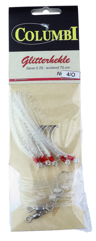 Columbi Glitterhekle - Kroksett - 6 stk Glitterhekle - 4/0