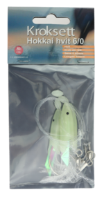 Osean Hokkai hvit - Kroksett - 3 stk - 6/0