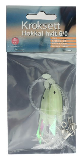Osean Hokkai hvit - Kroksett - 3 stk - 6/0