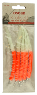 Osean Makk rød m/fluor - Kroksett - 4 stk - 6/0 - Bilde 2