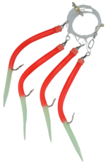 Osean Makk rød m/fluor - Kroksett - 4 stk - 6/0