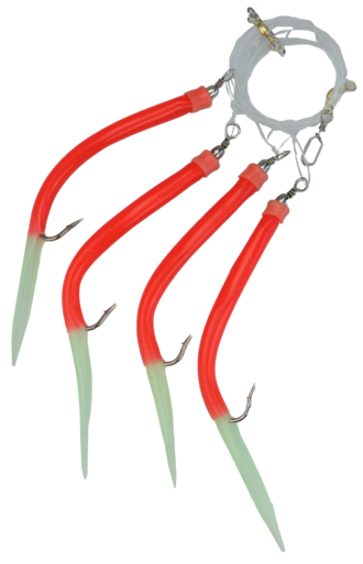 Forside 15 Osean Makk rød m/fluor - Kroksett - 4 stk - 6/0