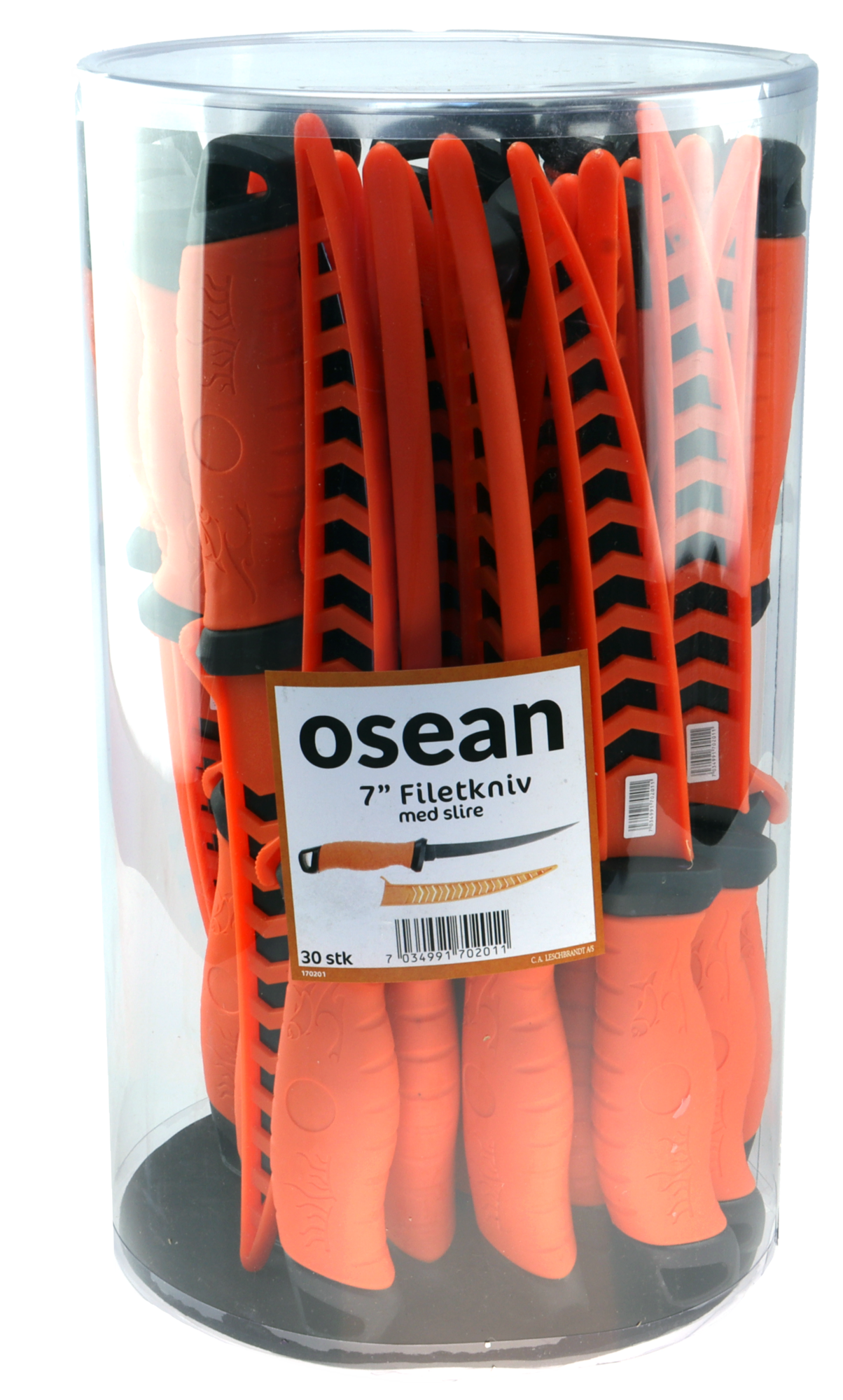 Osean Filetkniv 7" - 30stk - Knivbøtte - med slire 3 Osean Filetkniv 7" - 30stk - Knivbøtte - med slire - Bilde 3