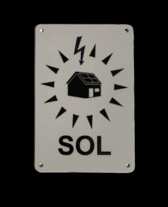 Forside 20 Skilt - Solceller på taket (aluminium)