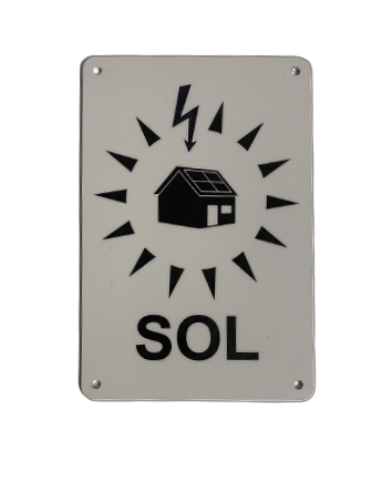 Skilt - Solceller på taket (aluminium) 1 Skilt - Solceller på taket (aluminium)