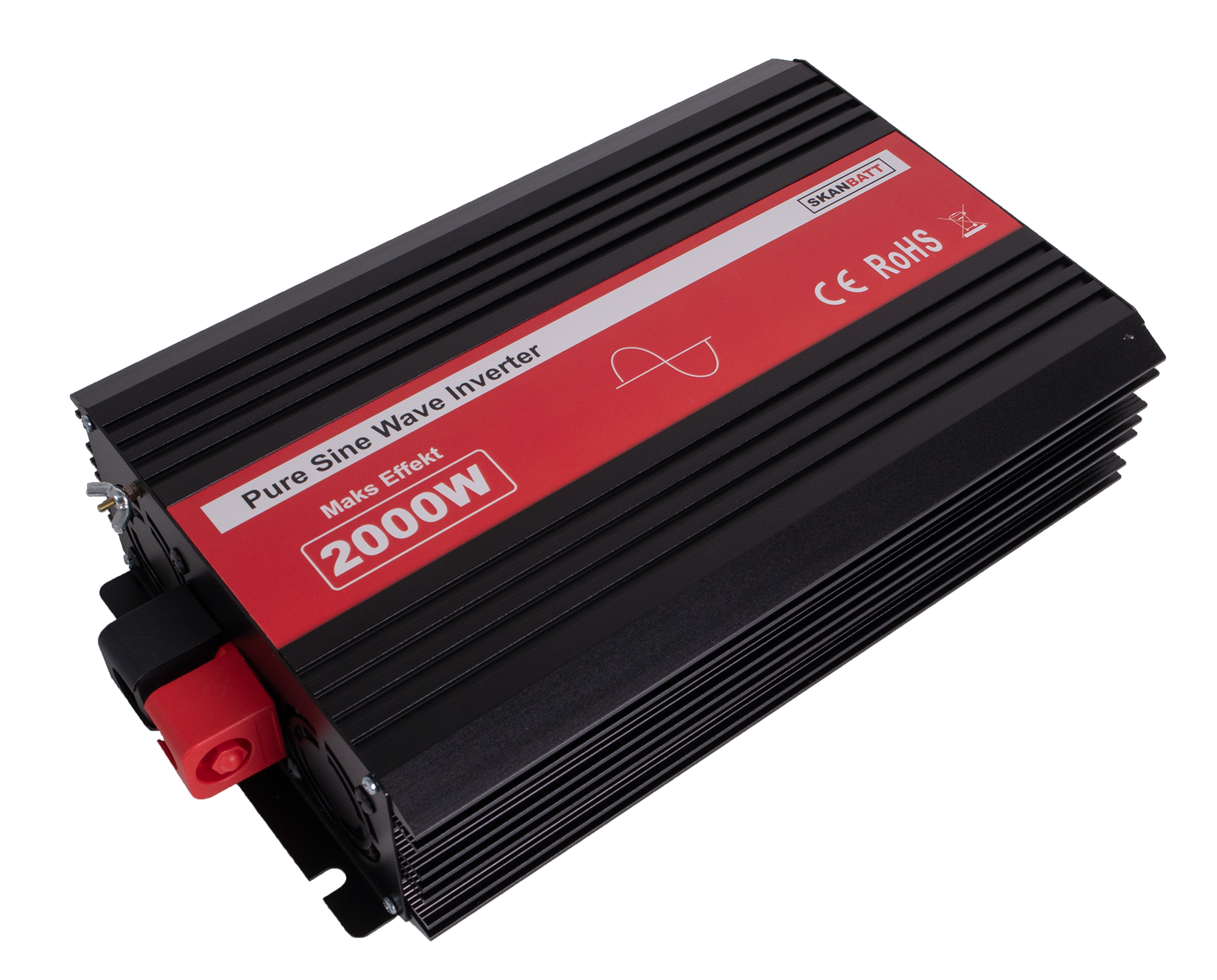 SKANBATT Inverter 12V 2000W Ren Sinus m/Kablet Fjernkontroll