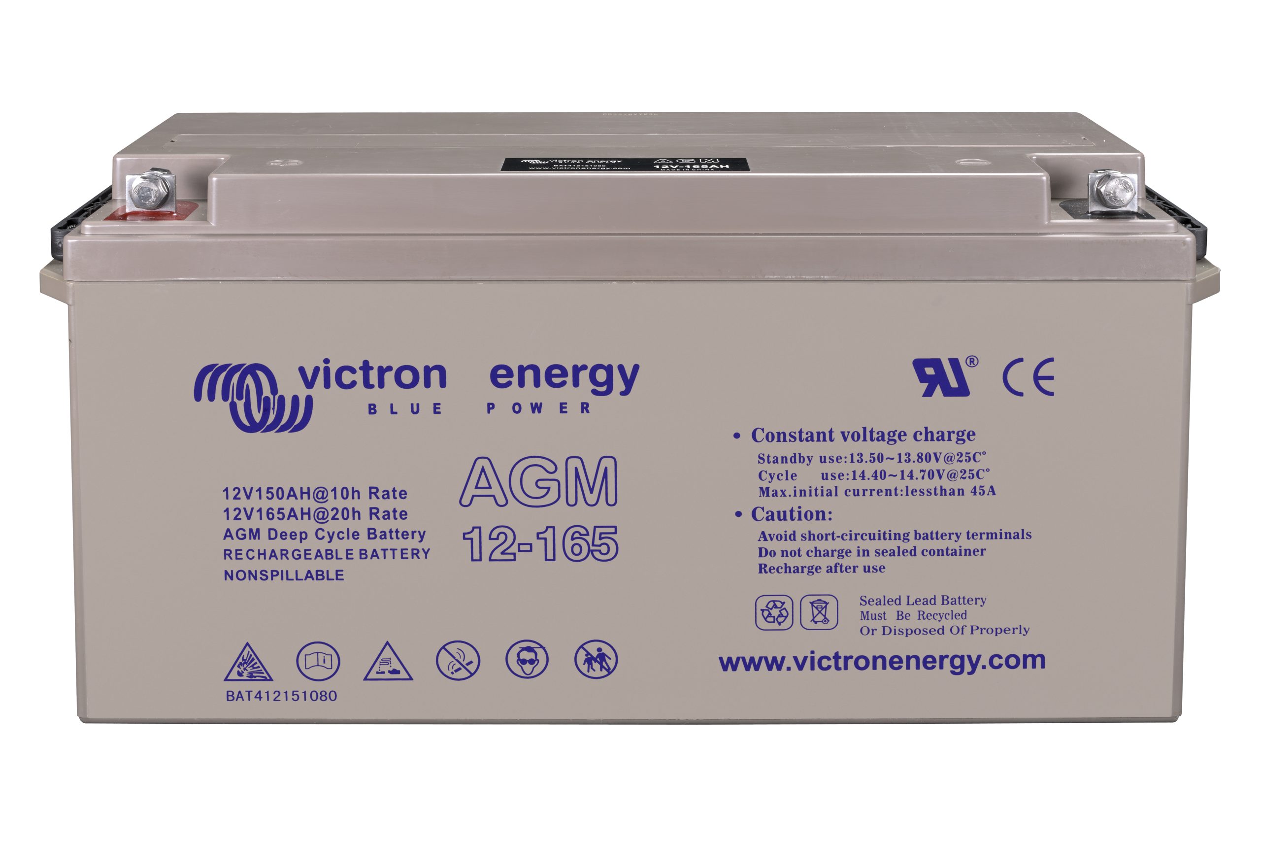 VICTRON AGM Batteri 12V 165Ah Deep Cycle 1 VICTRON AGM Batteri 12V 165Ah Deep Cycle