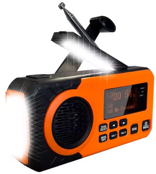 Nødradio DAB+/FM med sveiv og solcellepanel - Bilde 2