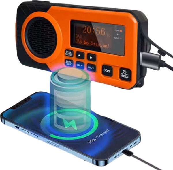 Nødradio DAB+/FM med sveiv og solcellepanel - Bilde 4