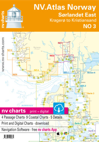 Kart kombi Atlas No 3 - Kristiansand til Kragerø