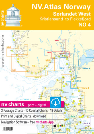 Kart kombi Atlas No 4 - Flekkefjord til Kristiansand