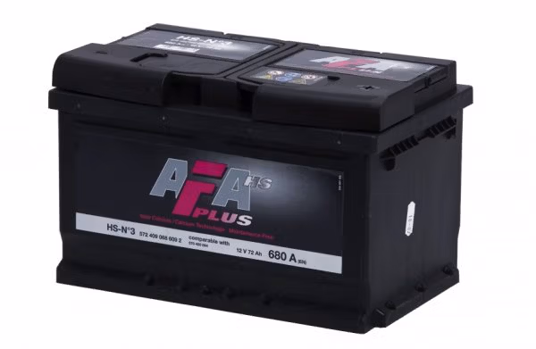 AFA Plus Batteri 12V 72AH 680CCA (278x175x175/175mm) +høyre