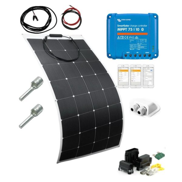 SKANBATT 114x54 - 110W - Flexi komplett kit med VICTRON BT MPPT