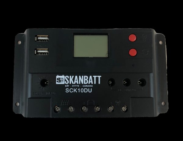 SKANBATT Solcelleregulator PWM 12/24V 10A (SCK10DU) NB! B-VARE