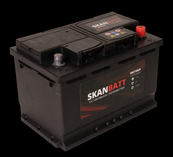 SKANBATT Fritidsbatteri 12V 74AH 680CCA (278x175x190/190mm) +høyre