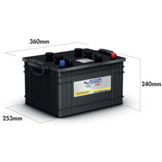 Forside 14 Vipiemme Promotive Black Batteri 12V 135AH 680CCA (360x253x220/240mm) +høyre J8 størrelse