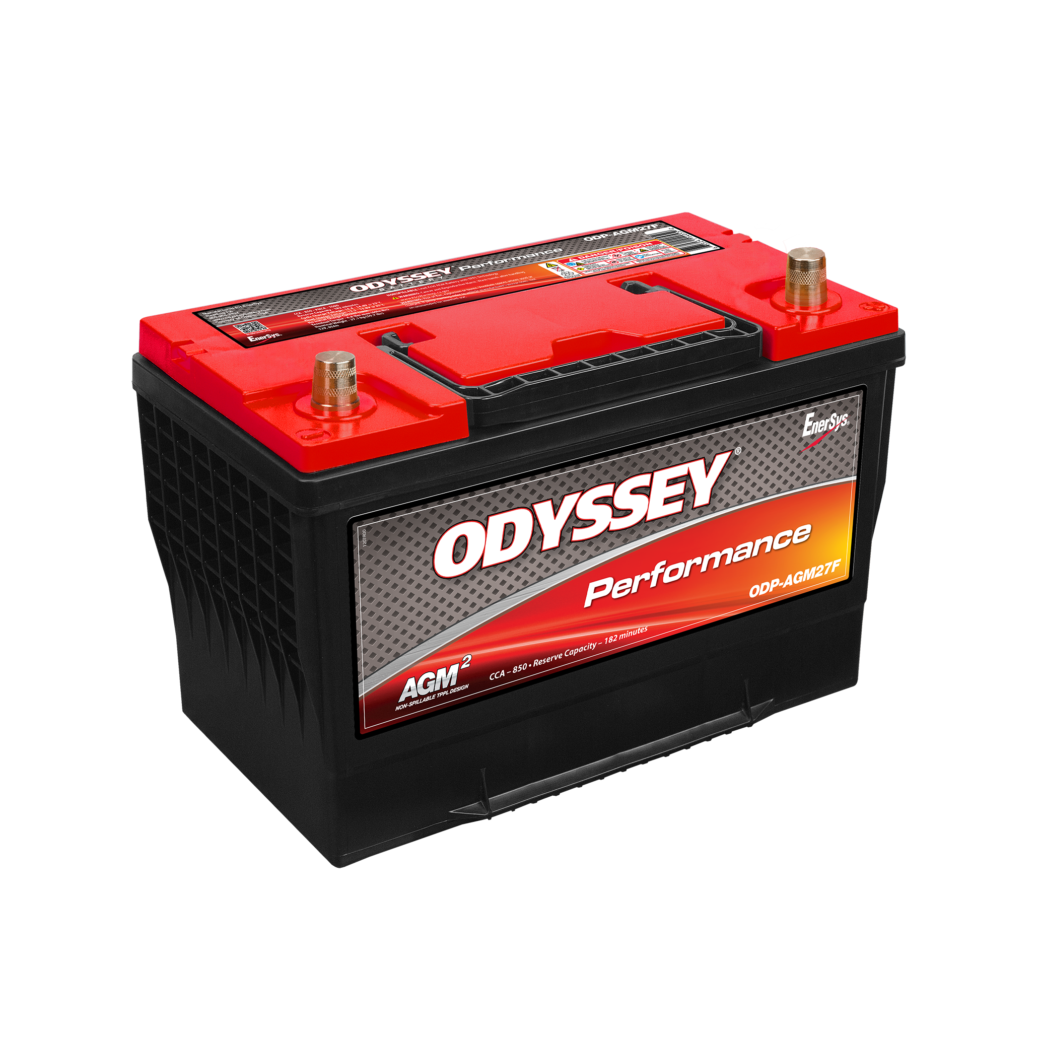 ODYSSEY ODP-AGM27F AGM Batteri 12V 85AH 850CCA (316x172x225mm) +høyre 1 ODYSSEY ODP-AGM27F AGM Batteri 12V 85AH 850CCA (316x172x225mm) +høyre